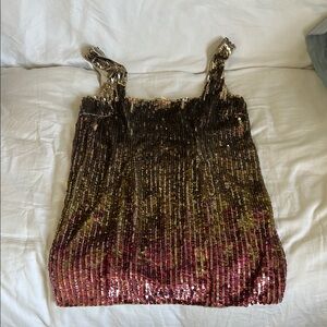 Sequin Sleeveless mini Dress- Multicolor